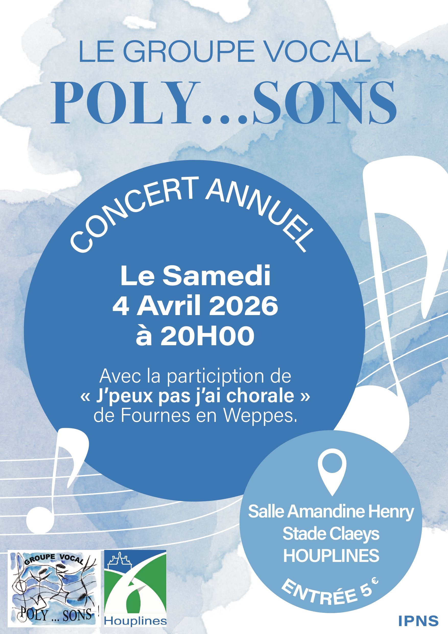 Réservez la date du 4 Avril pour le prochain concert du Groupe Vocal Poly…Sons